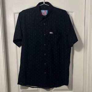 DIXXON Men's Dark Shirt with Subtle Flamingo Pattern